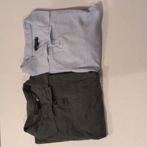 Bundle of 2 Core Temp Luxury Polos from Banana Republic Charcoal and Light Blue
